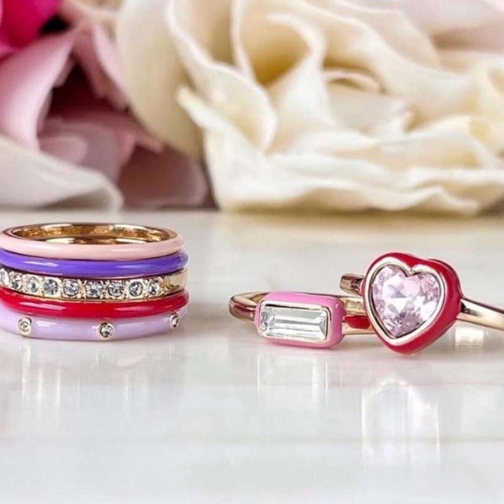 Park Lane XOXO - Pink, Purple and Red Heart Ring Set Size 8 ****PLZ READ*** - Picture 7 of 7